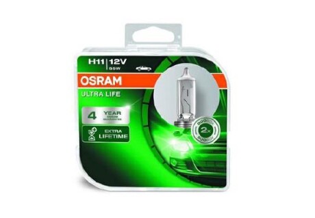 Автолампа Ultra Life H11 PGJ19-2 55 W прозрачная OSRAM 64211ULTHCB (фото 1)