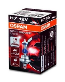 Автолампа Night Breaker Laser H7 PX26d 55 W прозрачно-голубая OSRAM 64210NBL