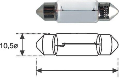 Автолампа C5W SV8,5-8 7 W прозрачная MAGNETI MARELLI 002051700000