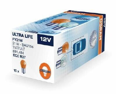 Автолампа PY21W BAU15s 21 W прозрачная OSRAM 7507ULT