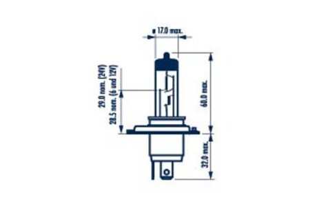 Автолампа Long Life H4 P43t 55 W 60 W прозрачная NARVA 48889