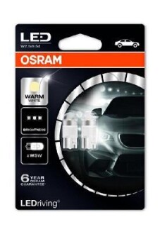 Автолампа LEDriving Premium W5W W2,1x9,5d 1 W белая OSRAM 2850WW-02B