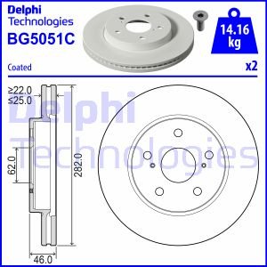 Комплект гальмівних дисків (2 шт) Delphi BG5051C