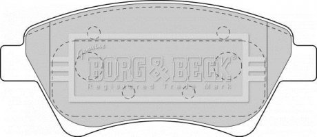 Гальмівні колодки, дискове гальмо (набір) BORG & BECK BBP1821