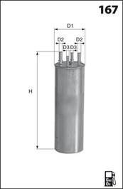 Фільтр палива (аналогWF8437/KL229/2) MECAFILTER ELG5447