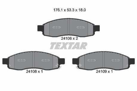 Гальмівні колодки, дискове гальмо (набір) TEXTAR 2410601 (фото 1)