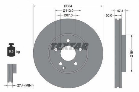 Гальмівний диск TEXTAR 92152105 (фото 1)