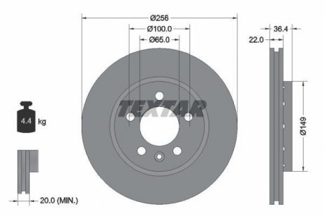 Гальмівний диск TEXTAR 92098603