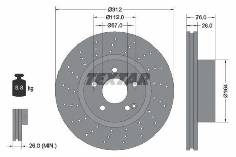 Гальмівний диск TEXTAR 92099305
