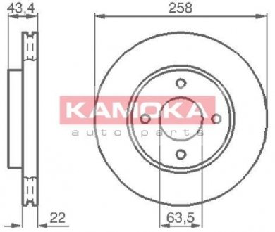 Гальмівний диск KAMOKA 1032144 (фото 1)