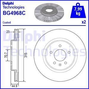 Гальмiвнi диски Delphi BG4968C