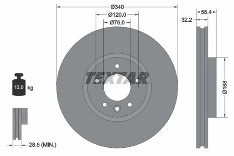 Гальмівний диск TEXTAR 92230305 (фото 1)