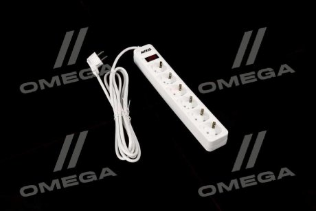 Мережевий фільтр, подовжувач Optima Base 6 3m WHITE провід 3*0,75мм2<> AXXIS Ax-1263