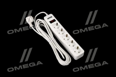 Мережевий фільтр, подовжувач Optima Base 5 5m WHITE провід 3*0,75мм2<> AXXIS Ax-1259