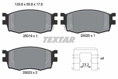 Комплект гальмівних колодок TEXTAR 2501901