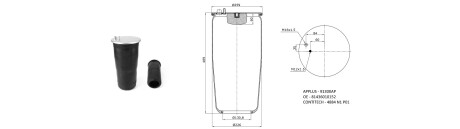 4884N1P01 Ресора пневматична MAN TGA шпилька-воздух APLUS 91300AP