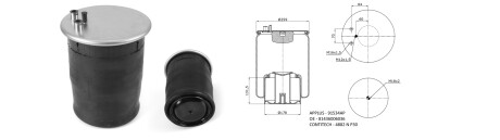 4882N1P05 Ресора пневматична з стаканом APLUS 91534AP