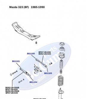 Сайлентблок поперечного важеля задньої підвіски внутрішній Mazda 323/626 BELGUM PARTS BG1100