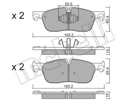 Комплект гальмівних колодок METELLI 22-1123-1