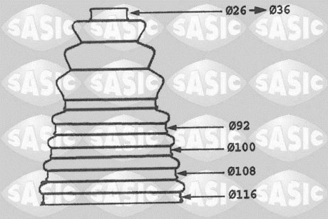 Пильовик привідного валу (набір) SASIC 1904010