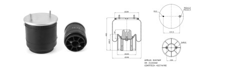 4157NP05 Ресора пневматична з пластиковим стаканом APLUS 91473AP