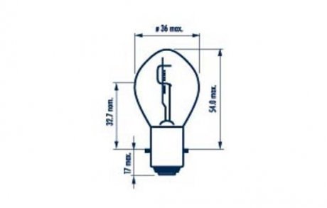 Лампа накалу дальнього світла, Лампа накаливания, основная фара, Лампа накаливания, основная фара, Лампа накалу дальнього світла NARVA 49531