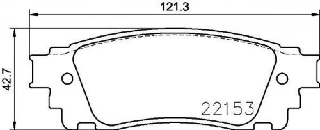 Колодки тормозные (задние) Lexus NX 2.0/2.5 16V 14-/Toyota Alphard 3.5 15- (Akebono) HELLA 8DB355024631