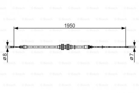 Трос ручного гальма RENAULT MEGANE IV 1.2TCE 15-, 1.6TCE 15- BOSCH 1987482785 (фото 1)