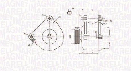 ALTERNATOR 12V VW TRANSPORTER/LT/MULTIVAN 2.4/2.5 TDI SZT MAGNETI MARELLI 063731402010