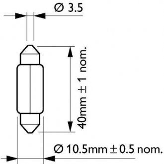 Автомобильная лампа: 12 [В] C10W Vision T10,5x43 10W цоколь SV8,5 PHILIPS 48242628 (фото 1)