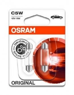 Автомобильная лампа: C5W 12V 5W SV8.5-8 (к-кт 2 шт) blister OSRAM 4050300925622