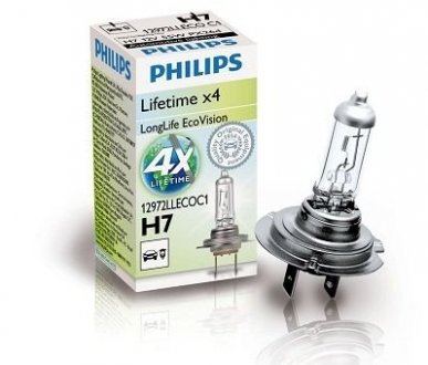 Автомобильная лампа H7 LongeRLife EcoVision 12V PX26d PHILIPS 36192630