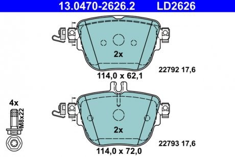 KLOCKI HAM. DB T. C257/W213/C238 2,0-3,0 16- CERAMIC ATE 13047026262