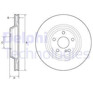 Диск гальмівнийMERCEDES SL350, SL400, SL500 Delphi BG4957C