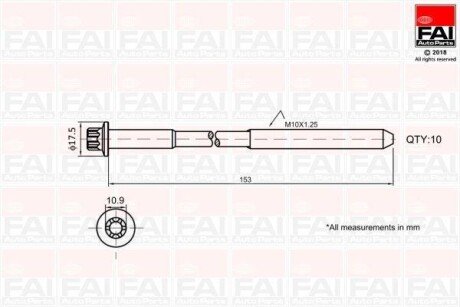 Набір болтів ГБЦ Opel X14XE/X16XEL/X18XE Z FAI B701