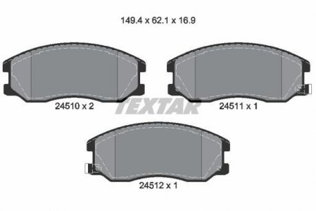Гальмівні колодки, дискове гальмо (набір) TEXTAR 2451001 (фото 1)