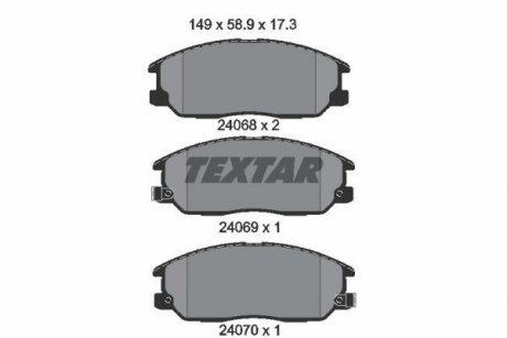 Гальмівні колодки, дискове гальмо (набір) TEXTAR 2406801 (фото 1)
