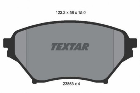 Гальмівні колодки, дискове гальмо (набір) TEXTAR 2386301 (фото 1)