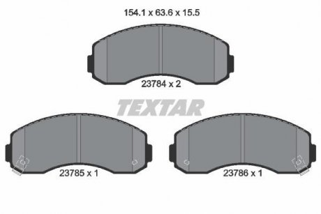Гальмівні колодки, дискове гальмо (набір) TEXTAR 2378401 (фото 1)