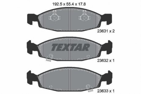 Гальмівні колодки, дискове гальмо (набір) TEXTAR 2363101 (фото 1)