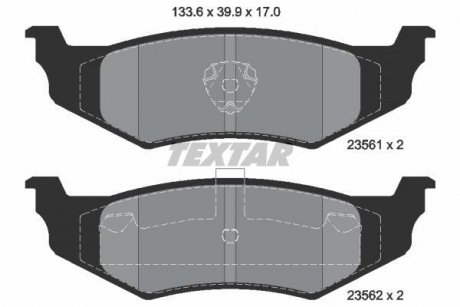 Гальмівні колодки, дискове гальмо (набір) TEXTAR 2356102