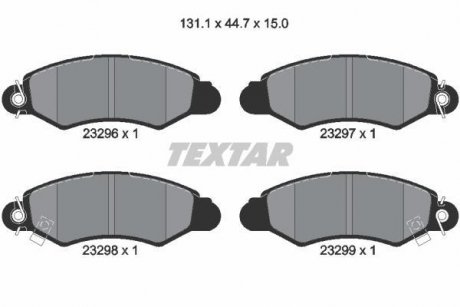 Гальмівні колодки, дискове гальмо (набір) TEXTAR 2329601 (фото 1)