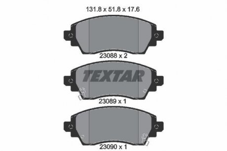 Гальмівні колодки, дискове гальмо (набір) TEXTAR 2308801