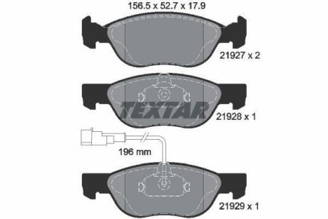 Гальмівні колодки, дискове гальмо (набір) TEXTAR 2192701 (фото 1)