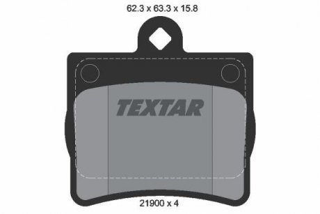 Гальмівні колодки, дискове гальмо (набір) TEXTAR 2190003