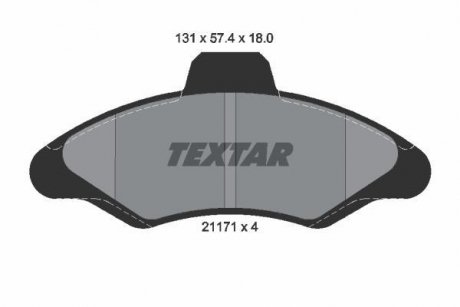 Гальмівні колодки, дискове гальмо (набір) TEXTAR 2117105