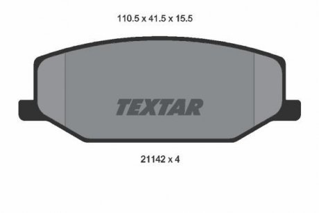 Гальмівні колодки, дискове гальмо (набір) TEXTAR 2114202
