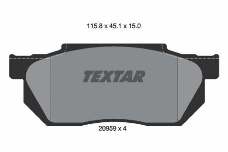 Гальмівні колодки, дискове гальмо (набір) TEXTAR 2095901