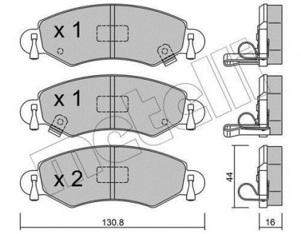 Гальмівні колодки, дискове гальмо (набір) METELLI 2203390