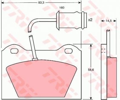 Гальмівні колодки, дискове гальмо (набір) TRW GDB253